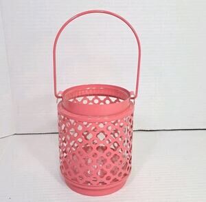 Rustic Pink Hanging Metal Birdcage Tealight Candle Holder Decor Shabby Chic